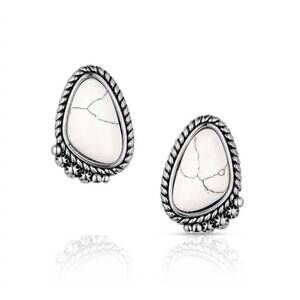 NEW MONTANA SILVERSMITHS women's stargazer earrings in silver/ white